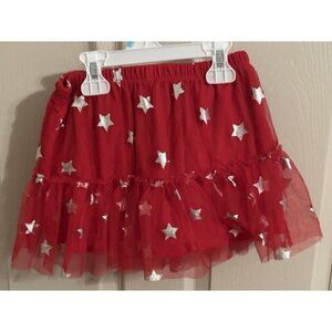 Girls Ruffle Skirt Circo Red and Silver Stars Size 5T